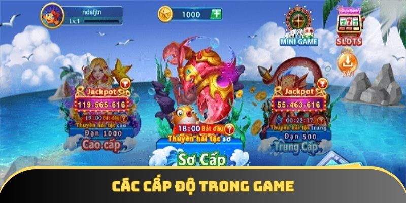 Các cấp độ săn mồi có trong game H5 bắn cá