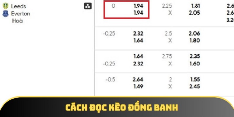 Cách đọc mức chấp bằng bóng qua trường hợp ví dụ